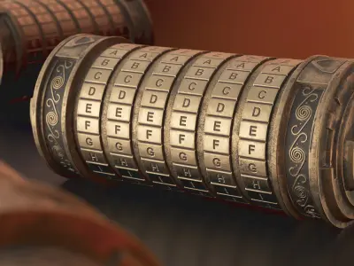 Vintage Da Vinci Cryptex Letter Combination Lock 3D model