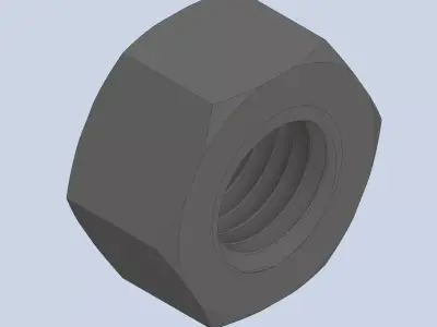 Hexagonal Nut M16 3D model