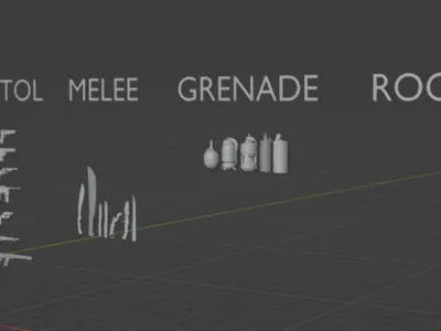 Weapon Pack Low-poly 3D model buy