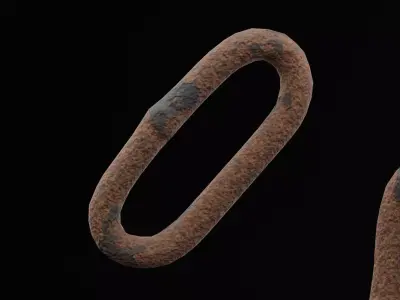 Single Chain Link Low-poly 3D model