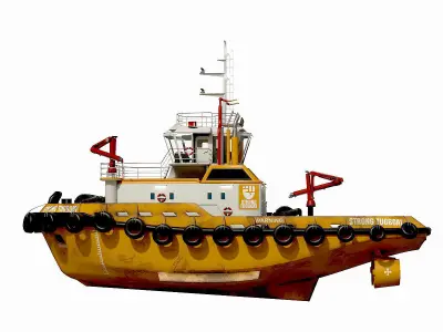 Tugboat lowpoly Low-poly 3D model