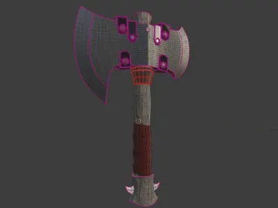 Wooden Axe-low poly Free low-poly 3D model