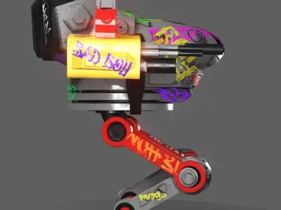 graphity mech Low-poly 3D model