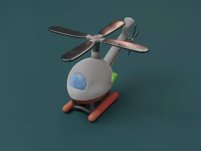 Helicopter cartoon 3D model