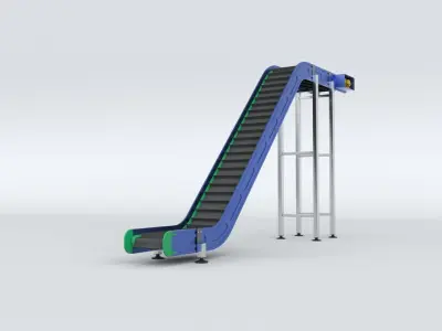 Z Type Conveyor Belt Adjustable and Rigged 3D model