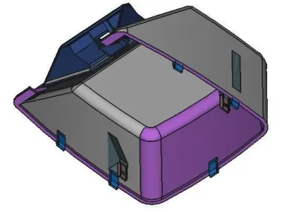 Rear Upper part Basic for Nissan NV200 Center Console 3D print model