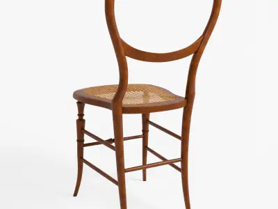 Victorian chair with rattan seat - subdivision ready 3D model