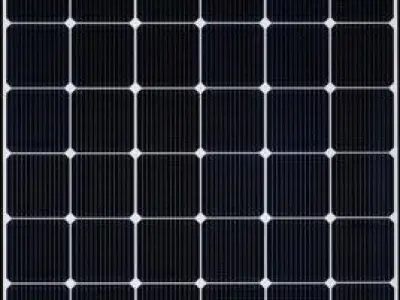 Solar panels on grassy field Low-poly 3D model