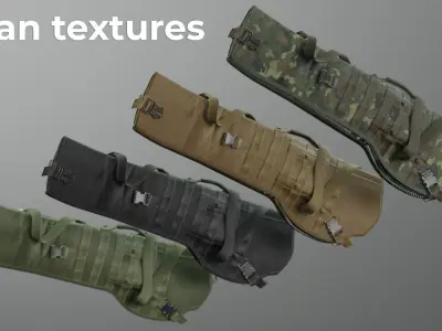 Rifle scabbard Holster Bag Low-poly 3D model