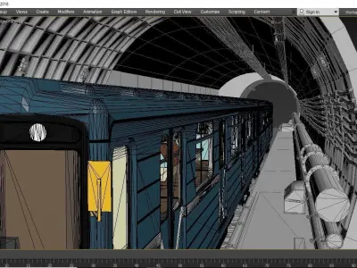 Russian Metro station model Low-poly 3D model