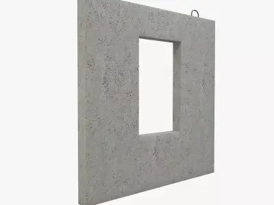 Concrete Wall with Windows 2 3D model