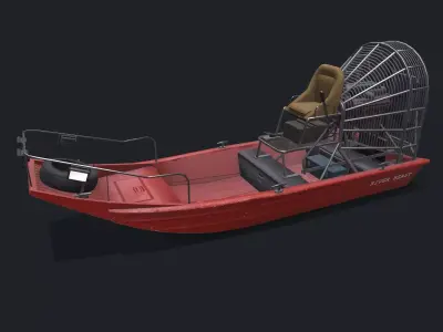 Airboat Low-poly PBR Low-poly 3D model