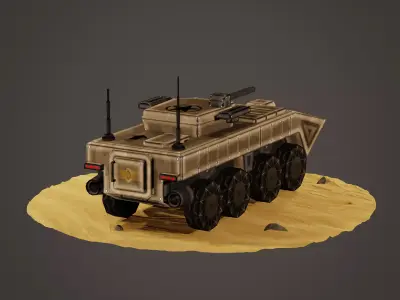 stylized soldier carrier Low-poly 3D model by cg-bro