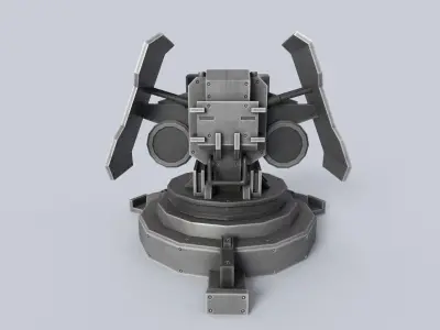 Prototype turret Low-poly 3D model