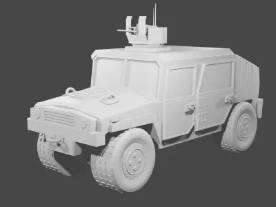 assault humvee Low-poly 3D model