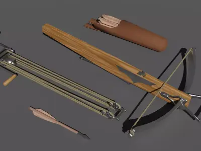Siege Crossbow Low-poly 3D model