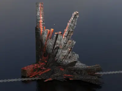 Crystal Magma Shard rock  3D model