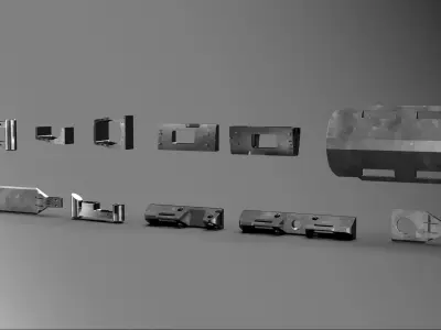 Big pack kitbash scifi robotic part  num2 3D model