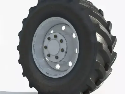 Tractor wheel Rim Tire 1 3D model