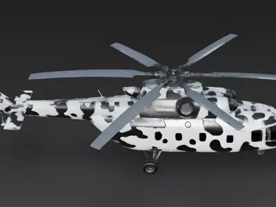 Realistic Tactical Transport Helicopter 3D Model Low-poly 3D model