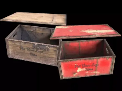 vintage beer crate - PBR Low-poly 3D model