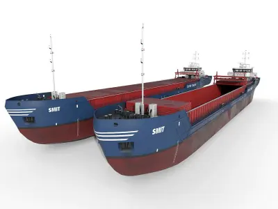 General Cargo Ship open and closed 3D model