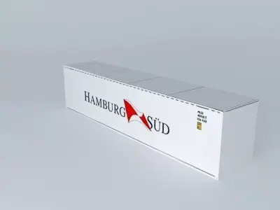 White Hamburg Sud container 40 39 Free 3D model