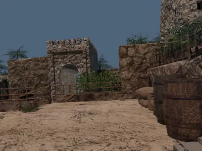 Desert Fortified Village 3D model