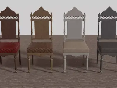 Vintage Wooden Dining Chair  3D model