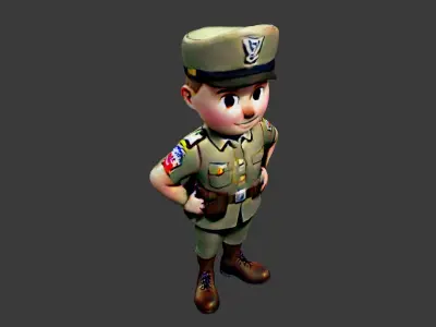 World War I Soldier Low-poly 3D model purchase