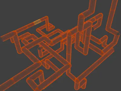 3D Pipes Procedural ScreenSaver - Windows 3D model