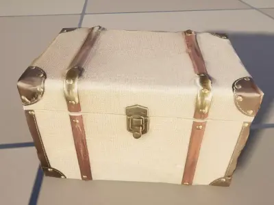 Vintage Travel Trunk Storage Chest Low-poly 3D model