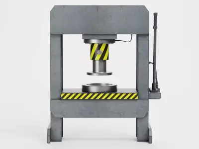 Hydraulic Press V3 - Optimized for Physics Simulations Low-poly 3D model