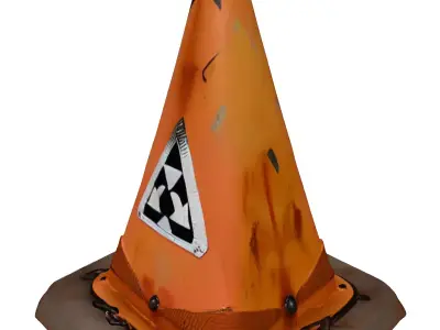 Rusted Radiation Hazard Traffic Cone 3D model