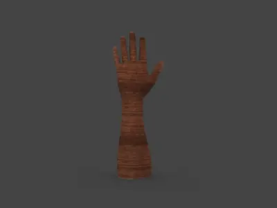 HAND-026 Wooden hand Low-poly 3D model