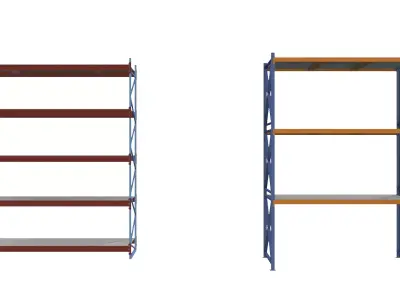 Realistic Wooden Shelves 3D Model Low-poly 3D model
