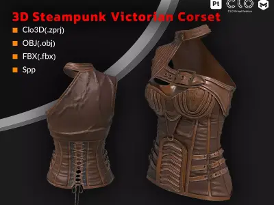 Steampunk Victorian Corset 3D model