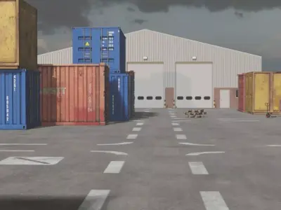 Shipping Container Yard 3D model