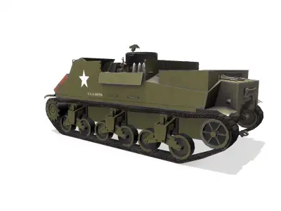 M7 Priest Howitzer Motor Carriage Low-poly 3D model