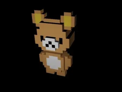 Bear1 pixel bear Low-poly 3D model