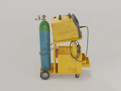 Garage - mig welder Low-poly 3D model