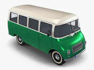 Generic Retro Passenger Van v 2 3D model