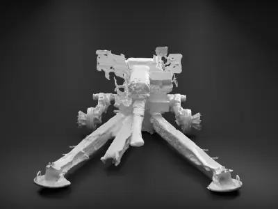 Destroyed Towed Howitzer D-30A 122mm Photoscan 3D model