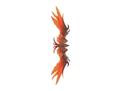 Vermilion Bow Low-poly 3D model