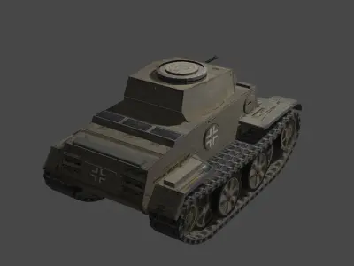 Pz II J Low-poly 3D model