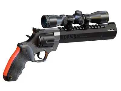 Taurus Raging Hunter Revolver With Scope Low-poly 3D model