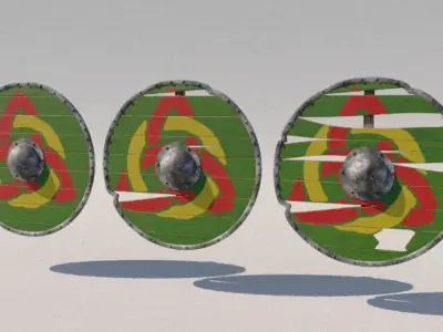 Shield with damage phases Low-poly 3D model