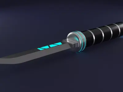 Cyberpunk knife 3D model Low-poly 3D model