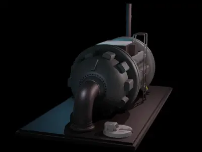 Industrial Pump Low-poly 3D model