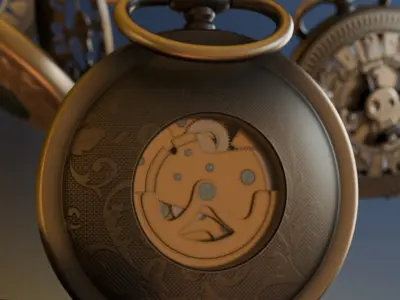 Steampunk Pocket Watch 3D model